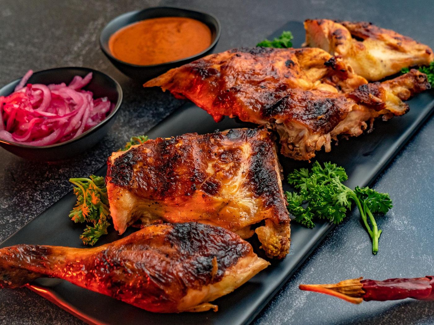 Tandoori chicken from the clay oven